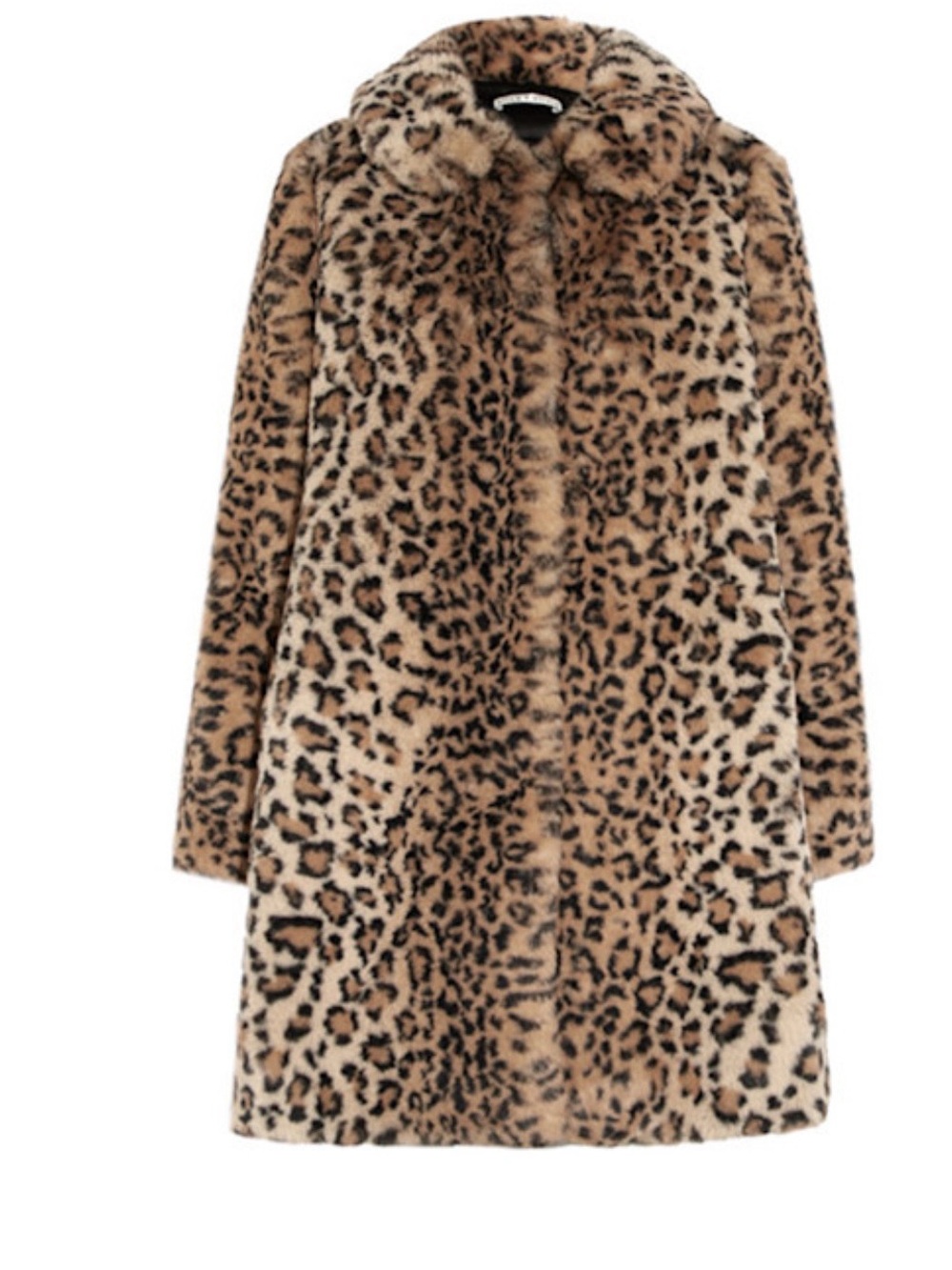 ALICE + OLIVIA Leopard-Print Faux Fur Teddy Coat in Tan and Black